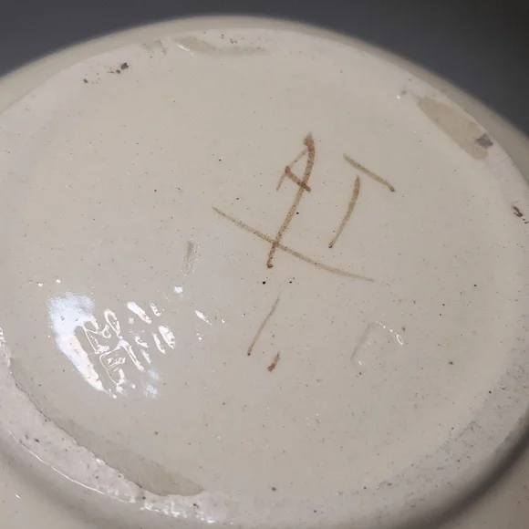 Vintage Finland Signed Floral Hand Painted Square Stoneware Bowl - Picture 6 of 6